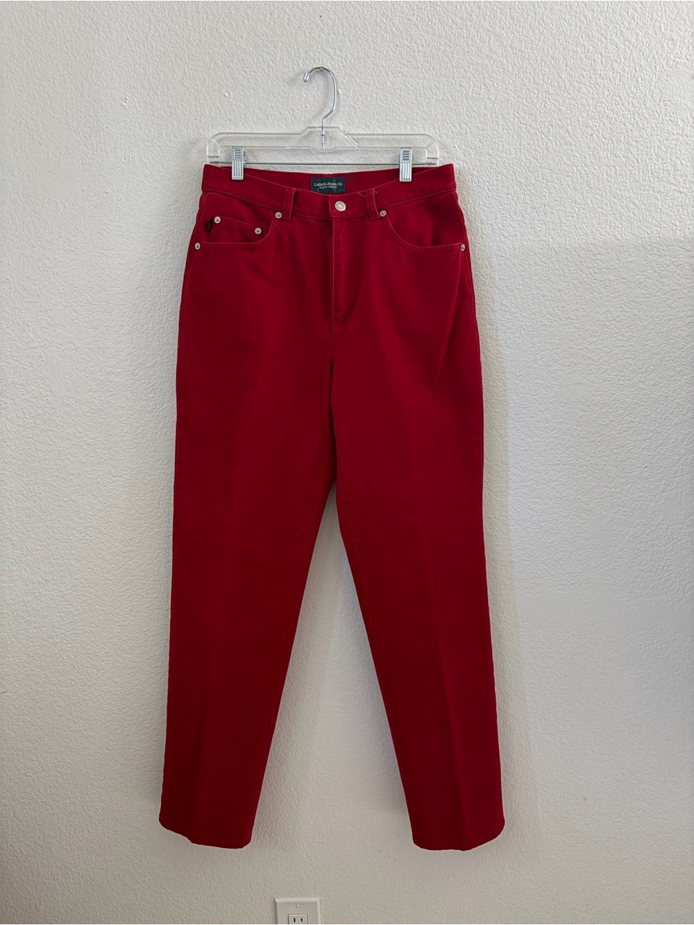 Ralph Lauren Red High-Rise Straight Leg Jeans